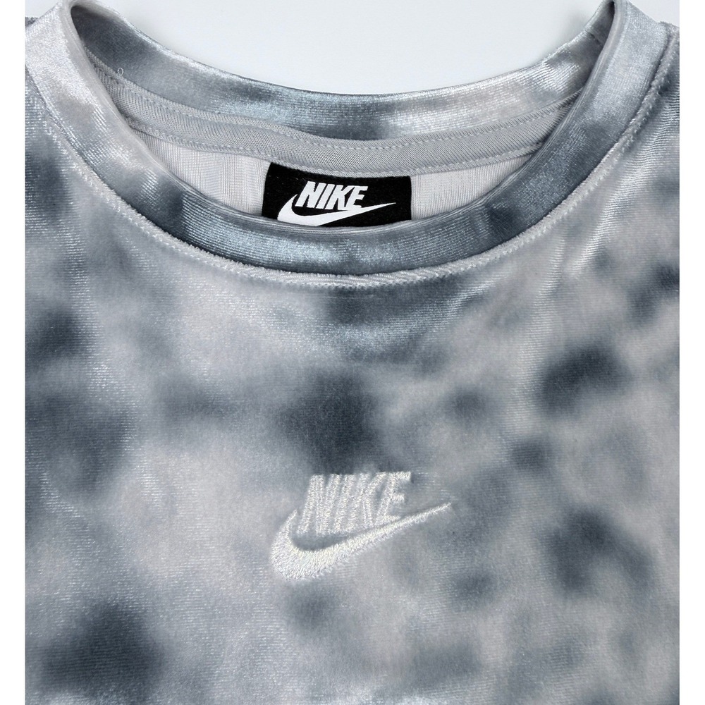 Nike Crop Top Girls 6x Grey Tie Dye Excellent Velour Short Sleeve Shirt - Picture 5 of 12